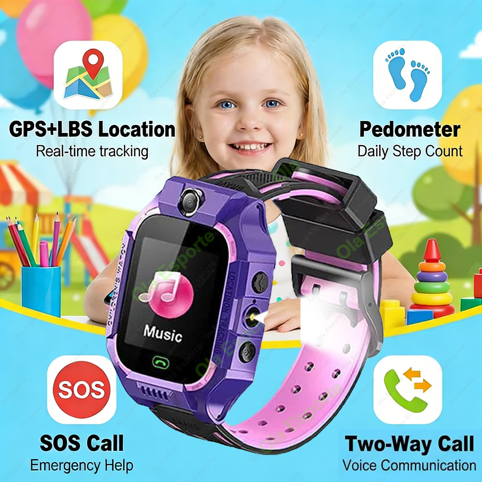 Smartwatch Watches Gift For Boys With Gps - 2G Kids Smart Watch GPS Tracker,