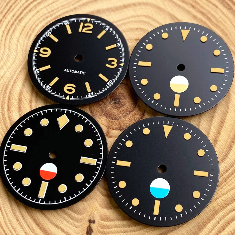 Luminous Dial Face - Vintage Black MOD Watch Dial Face