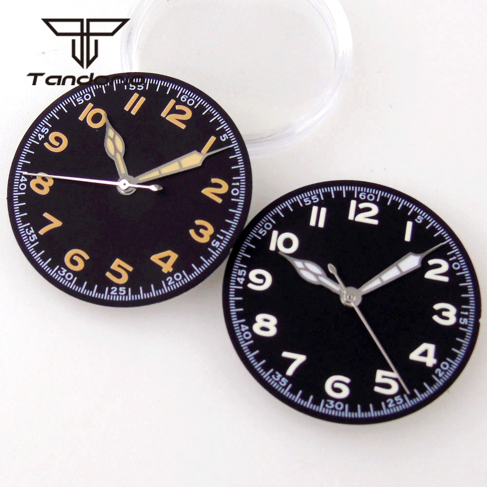 Luminous Dial Face - 29mm Black Watch Dial Face Arabic
