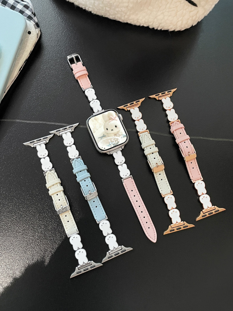 Leather Watch Strap - New Miffy Rabbit Leather Watch Band