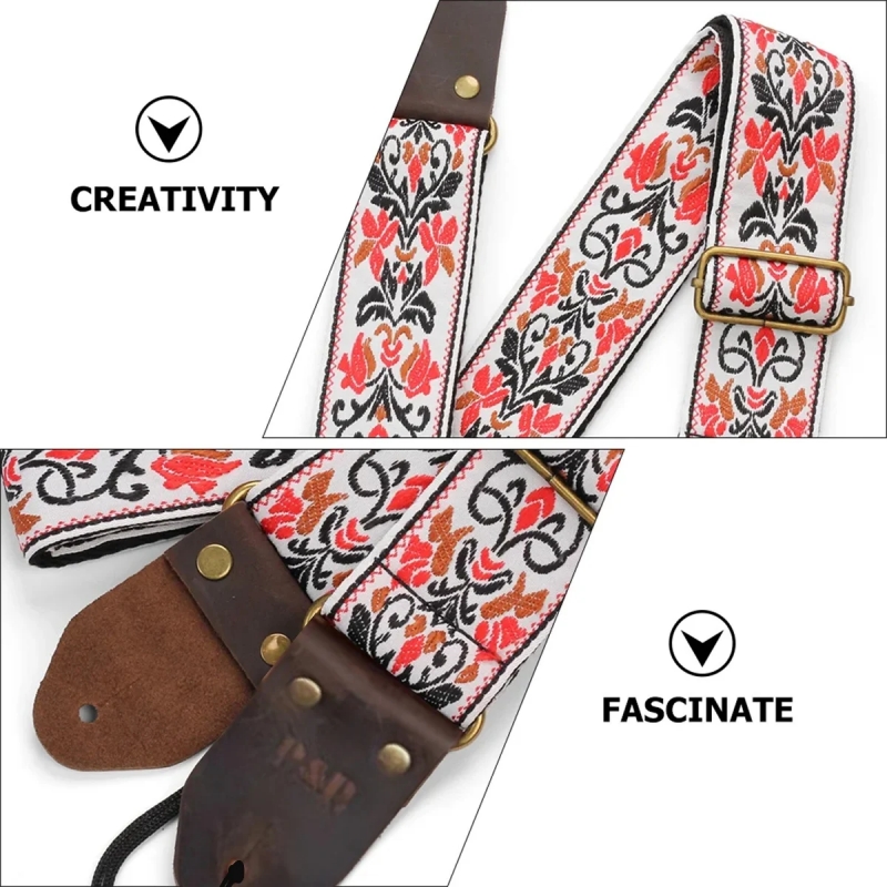 Miwayer Vintage Flowers Guitar - Leather Watch Strap 评论和价格