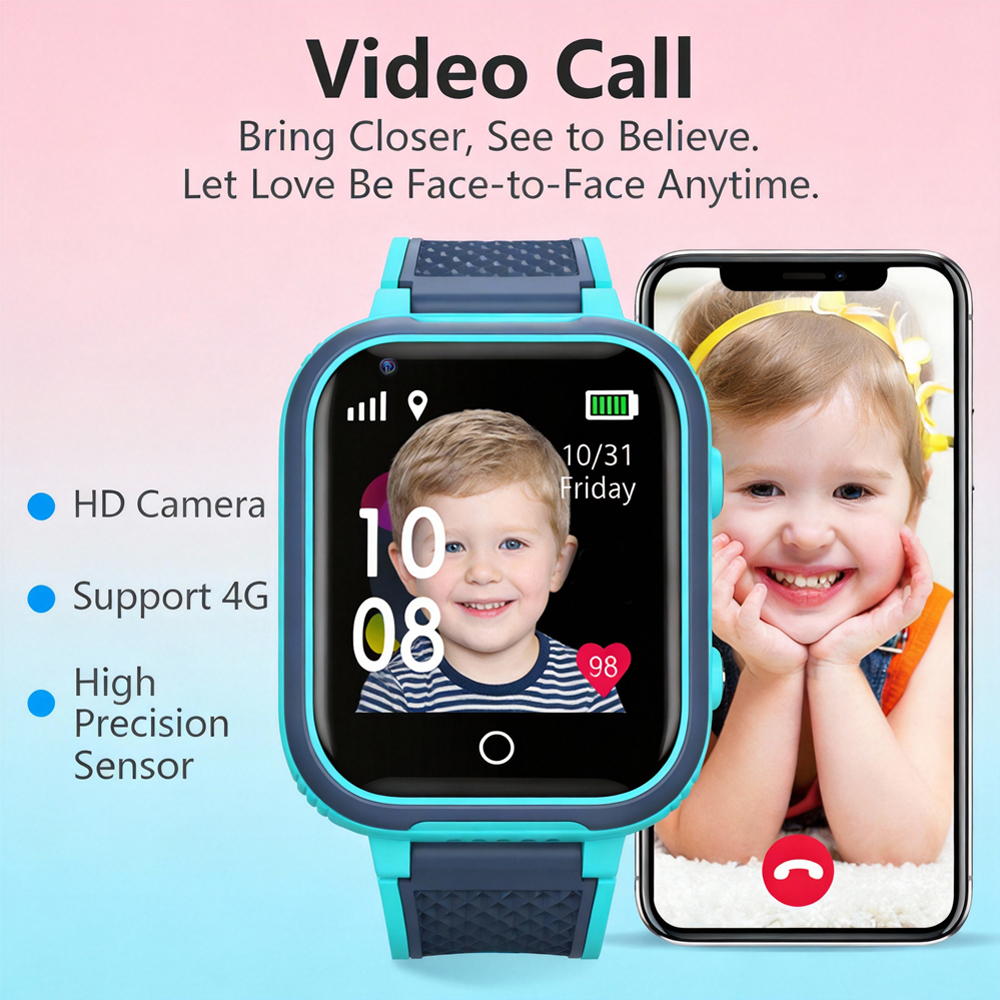 New Smart Watch Kids 4G GPS Tr - Smartwatch Watches Gift For Boys With Gps 评论和价格