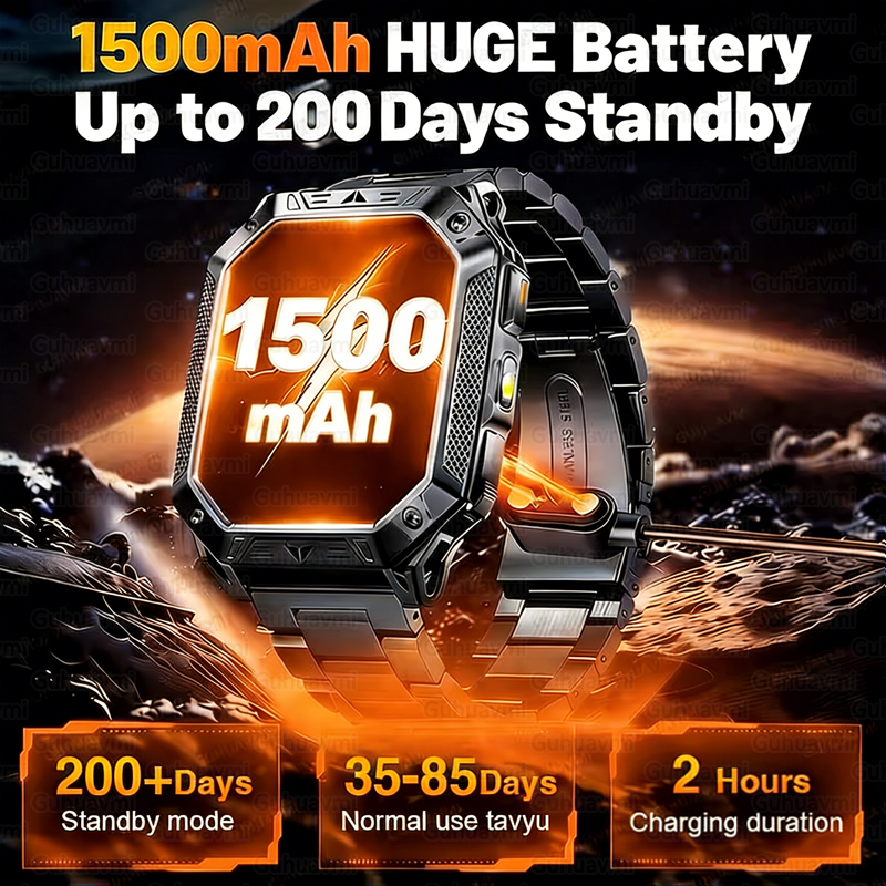 New 1500mAh Military Outdoor S - Smartwatch Watches For Men With Gps 评论和价格