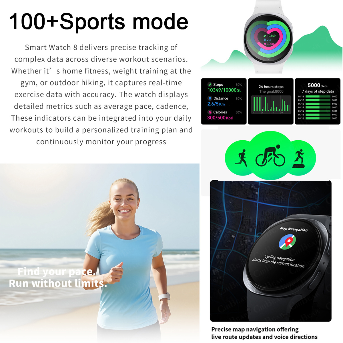2026 New Watches 8 Mini GPS Tr - Smartwatch Watches For Men With Gps 评论和价格