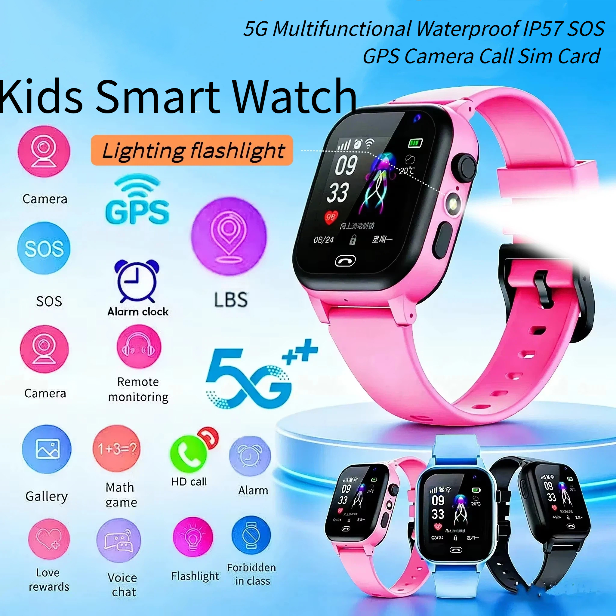 Lenovo Kids Smart Watch 5G GPS - Smartwatch Watches For Kid Boy Waterproof 评论和价格
