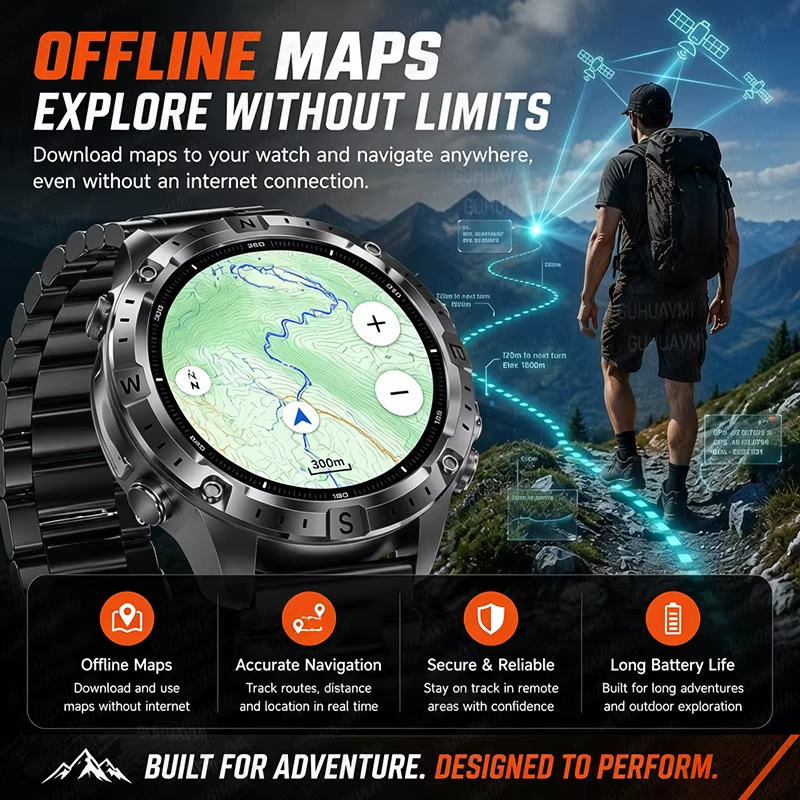 2026New Outdoor Military GPS N - Smartwatch Watches For Men With Gps 评论和价格