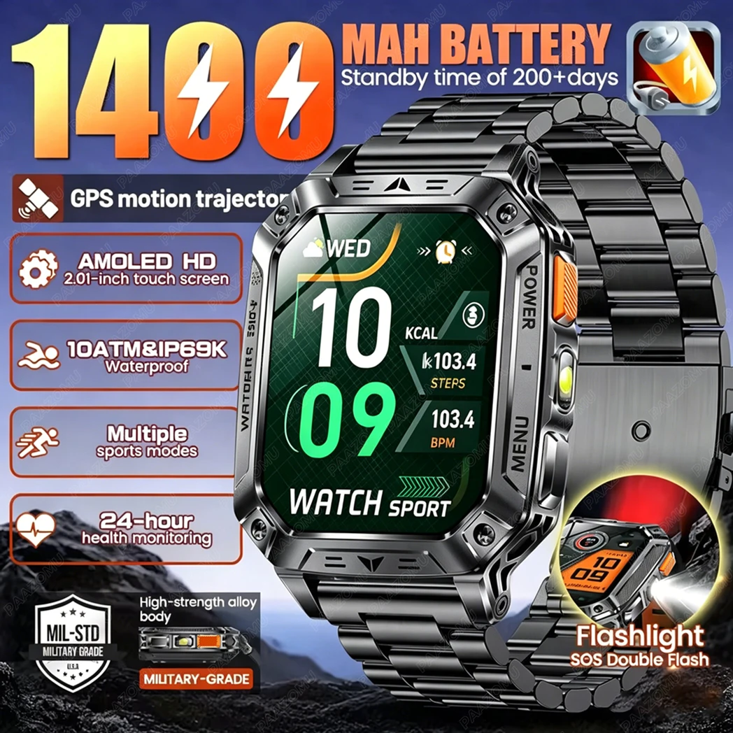 2026 New Built-in 1400mAh Supe - Smartwatch Watches For Men With Gps 评论和价格