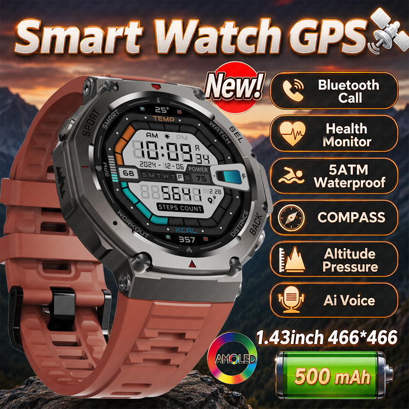2026 New Military DM58 GPS Sma - Smartwatch Watches For Men With Gps 评论和价格