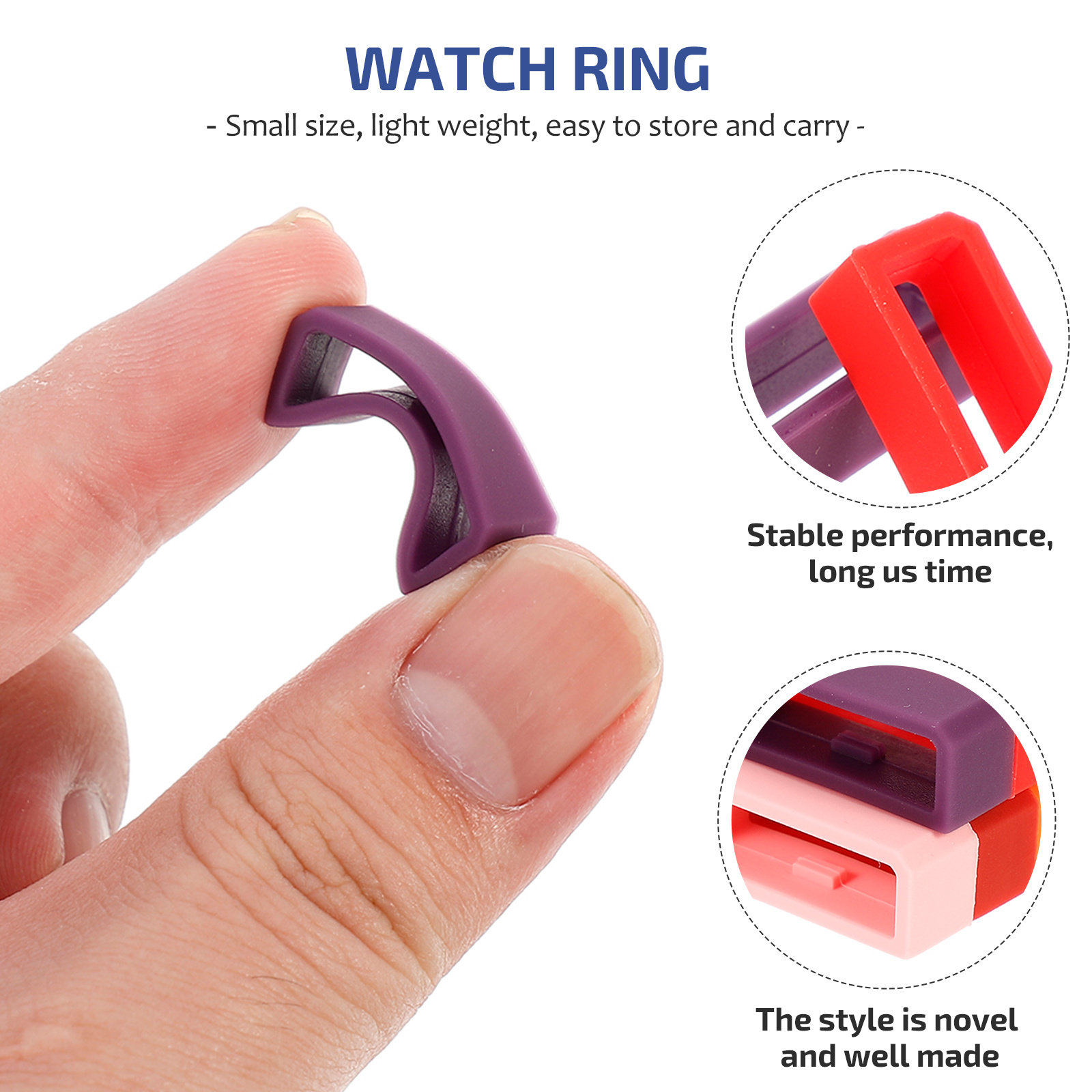 10Pcs Smooth Finish Silicone W - Smartwatch Ring Watches 评论和价格