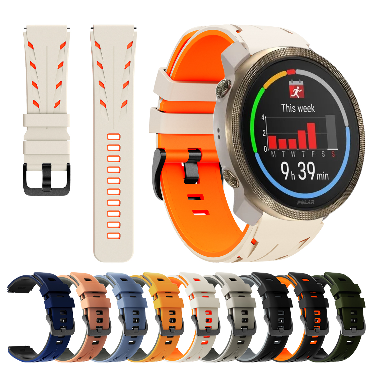 22mm Silicone Strap For POLAR  - Titan Watches Smartwatch 评论和价格
