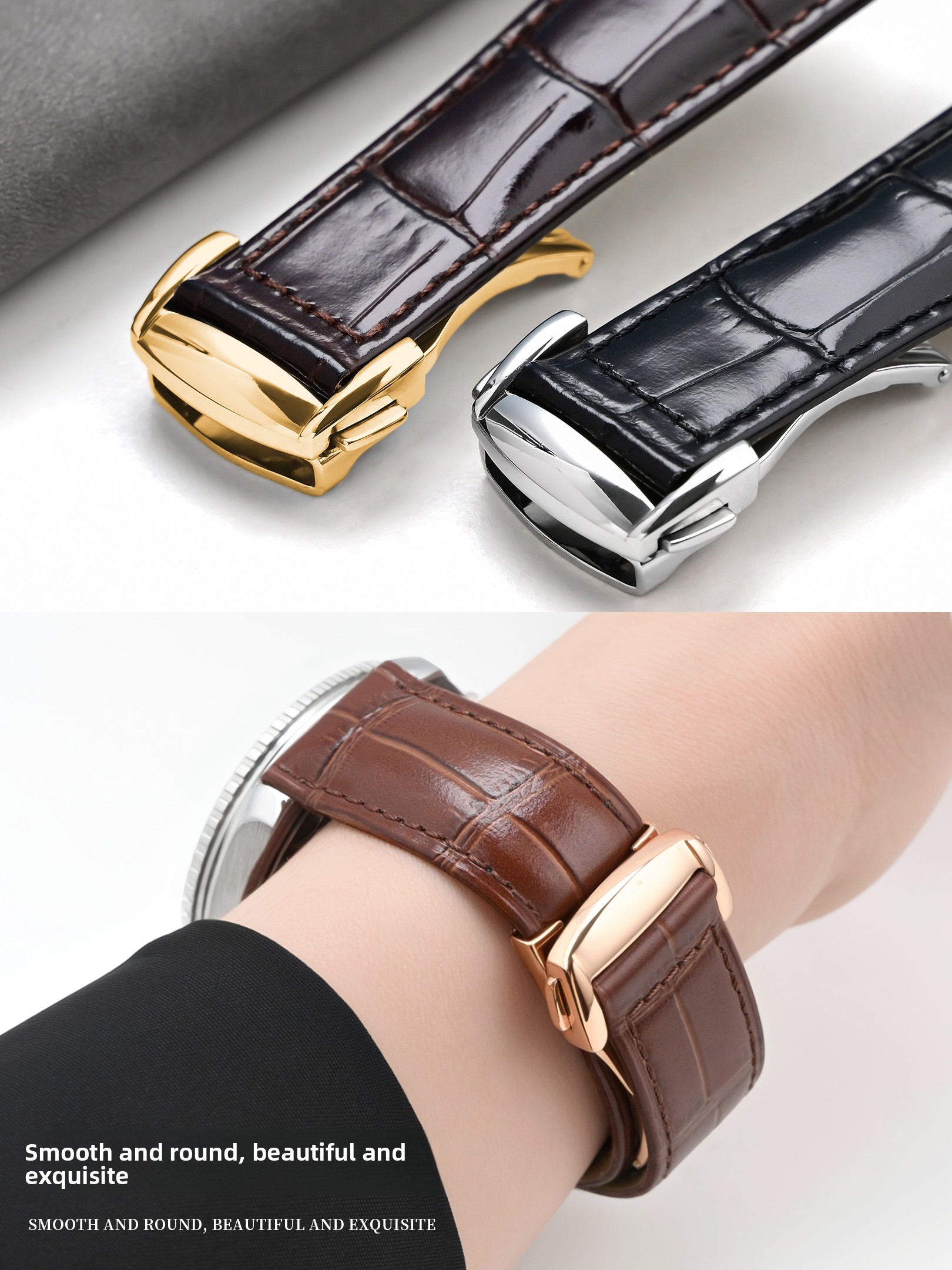 For Omega Deployment Clasp Lea - Leather Watch Strap 评论和价格