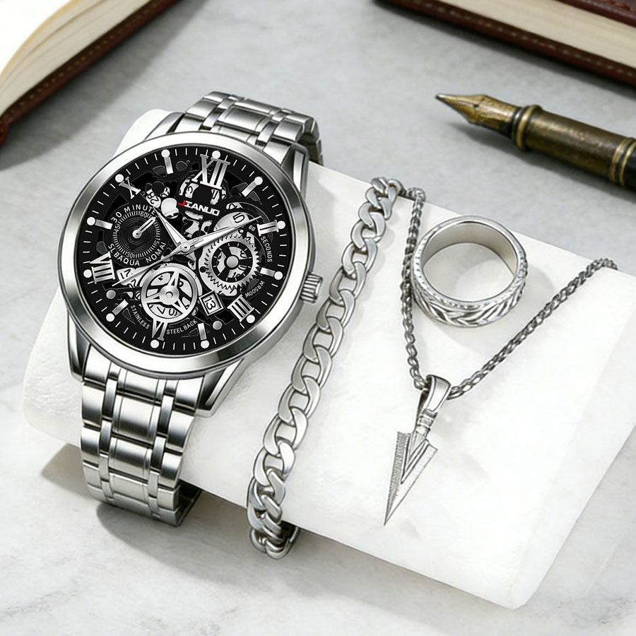 Business luxury men's steel ba - Smartwatch Ring Watches 评论和价格