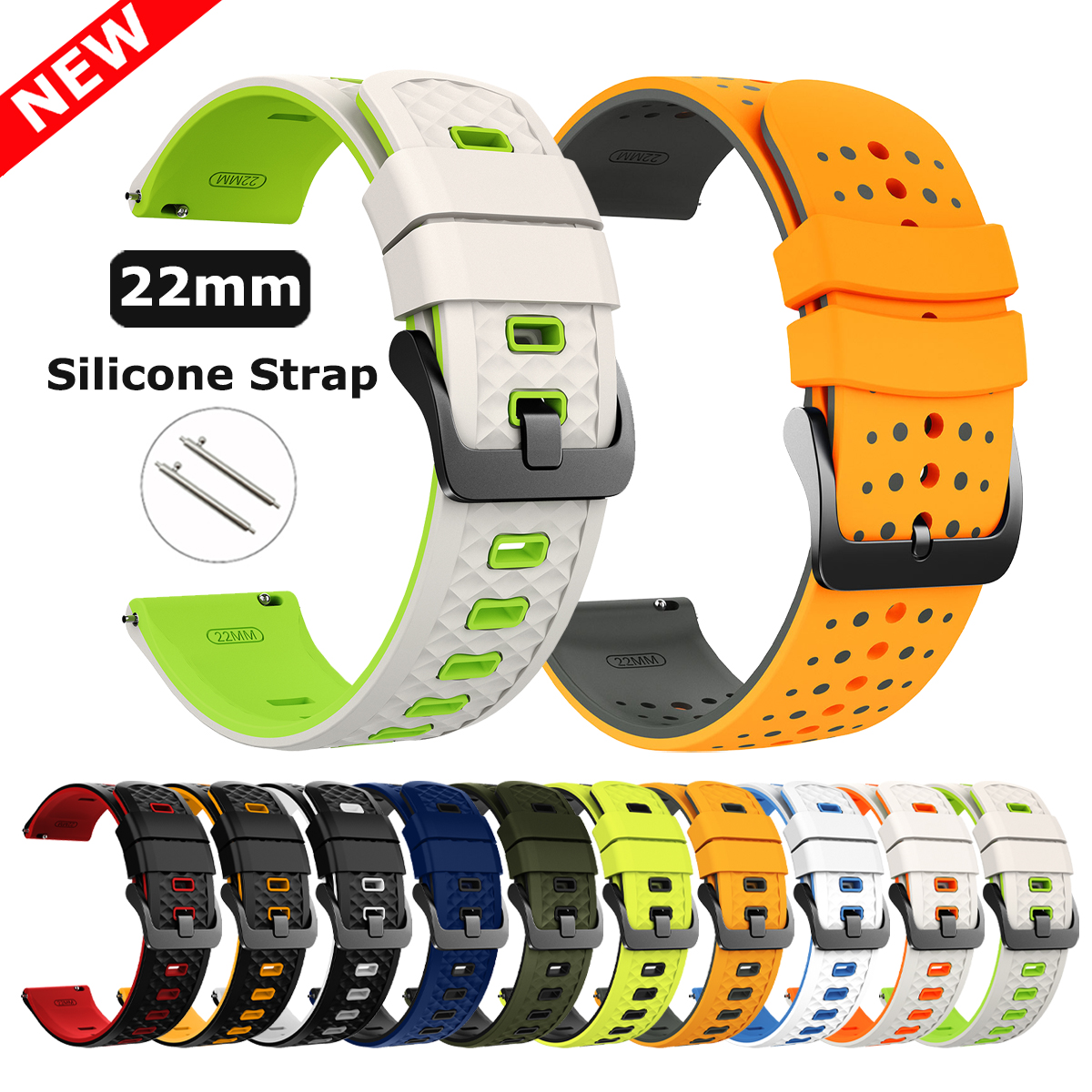 Silicone Strap 22mm For POLAR  - Titan Watches Smartwatch 评论和价格