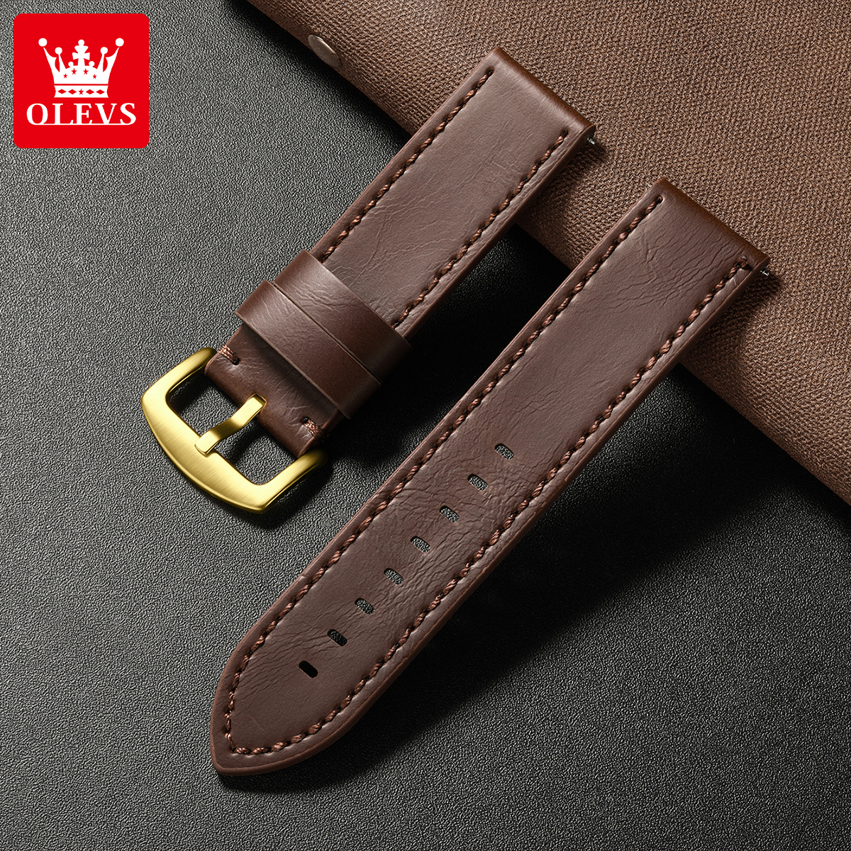OLEVS brand mens watches water - Leather Watch Strap 评论和价格