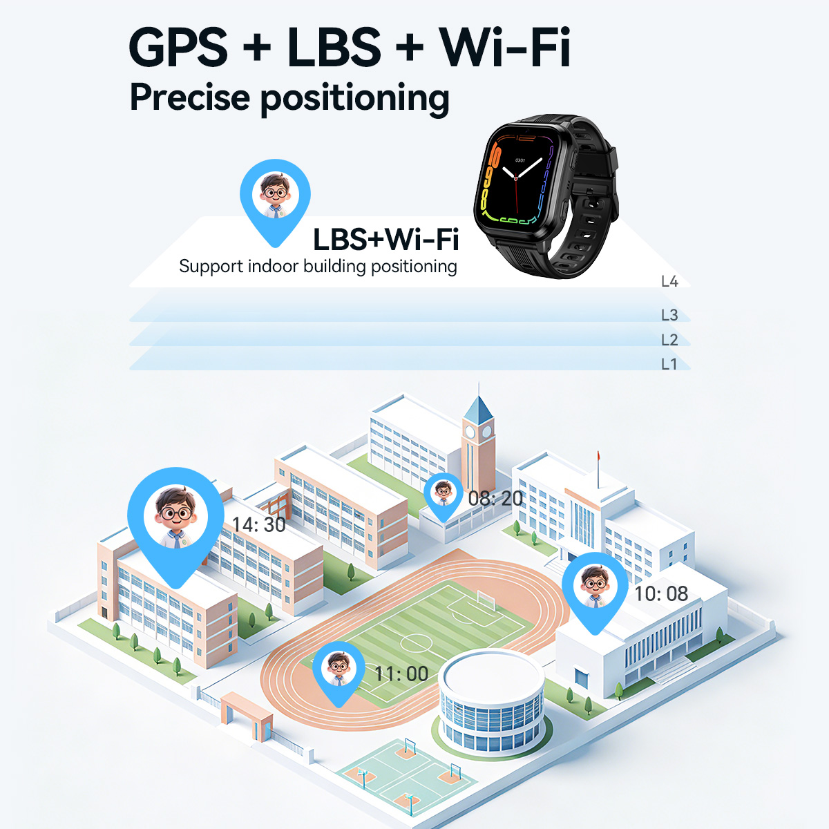 HOCO Y108 1.69inch HD LCD Curv - Smartwatch Watches For Kid Boy Waterproof 评论和价格