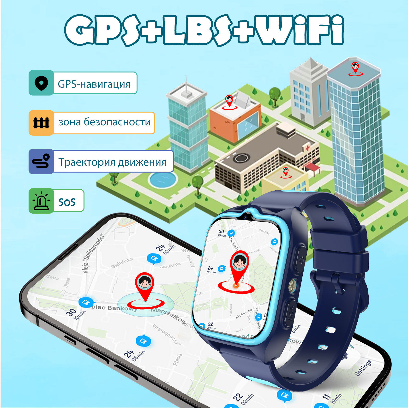 Blackview Z30 Kids 4G Smart Wa - Smartwatch Watches Gift For Boys With Gps 评论和价格